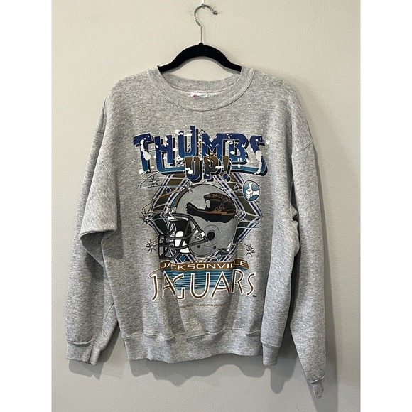 Vintage Jacksonville Jaguars Sweatshirt Men's XL Thumbs Up Banned Logo 90s Utley